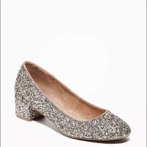 Old Navy sparkly glitter block heels